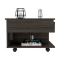 Portland Lift Top Coffee Table Brown Primary Living Space Modern Freestanding Rectangular Hutch Coffee & End Tables Rectangular Mdf Engineered Wood