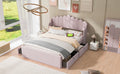 Full Size Upholstered Platform Bed With 4 Drawers And 2 Usb, Pink Box Spring Not Required Full Pink Wood Bedroom Bed Frame Polyester Upholstered