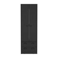 St Monans Armoire With Double Door And 2 Drawers Black Black Bedroom Modern Particle Board Particle Board