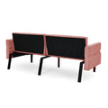 Velvet Futon Couch Convertible Folding Sofa Bed Tufted Couch With Adjustable Armrests For Apartment Pink Velvet Metal Medium Soft Split Back Eucalyptus Square Arms Foam 3 Seat