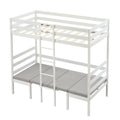 Twin Over Twin Bunk Beds Can Be Turn Into Upper Bed And Down Desk, Cushion Sets Are Free. White,79''L X 40.9''W X 79''H. Twin White Iron