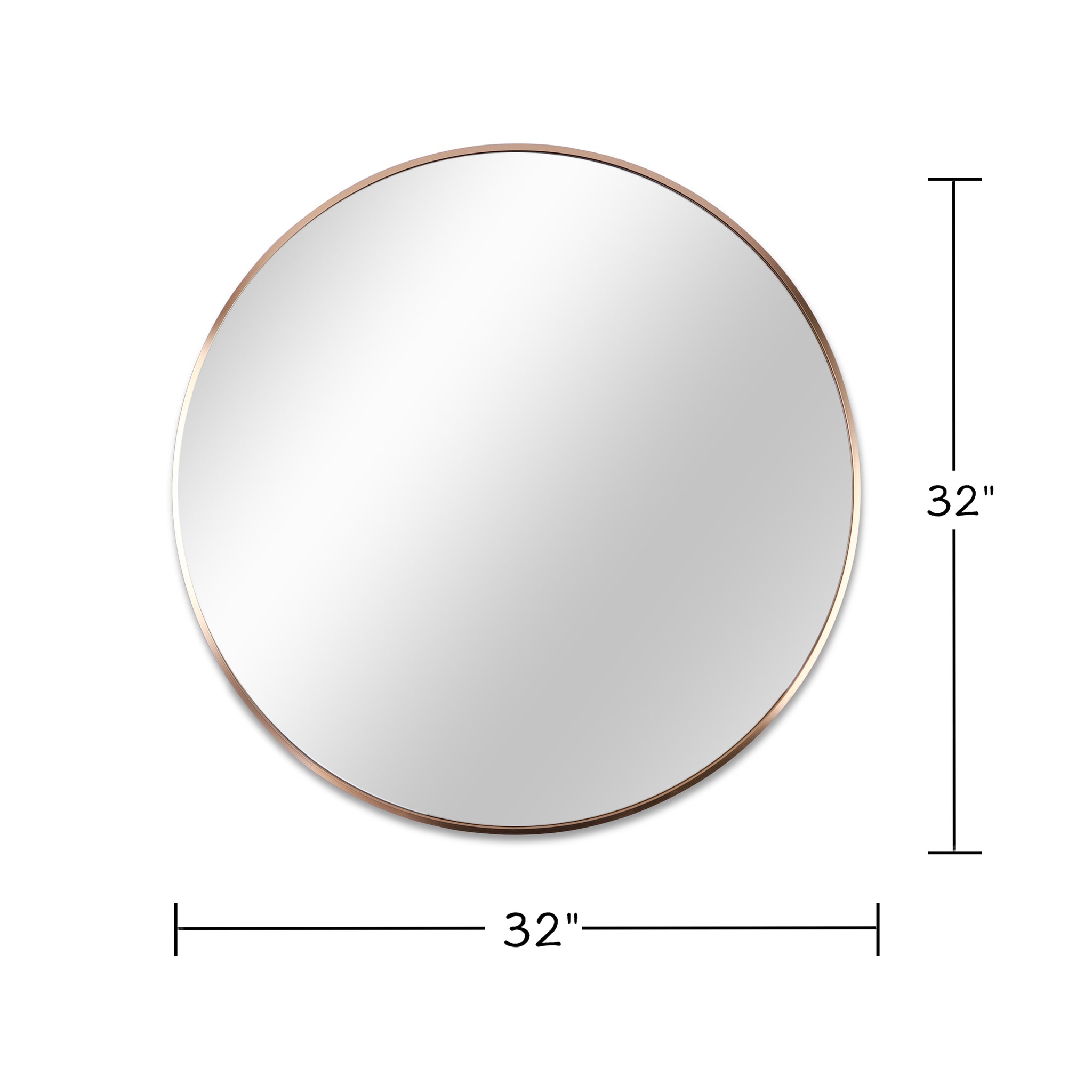 Gold 32 Inch Metal Round Bathroom Mirror Gold Classic Mdf Glass Aluminium Alloy