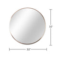 Gold 32 Inch Metal Round Bathroom Mirror Gold Classic Mdf Glass Aluminium Alloy