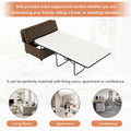 Twin Size Folding Ottoman Sleeper Bed With Mattress Convertible Guest Bed Espresso Espresso Foam Linen 1 Seat