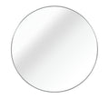 Silver 32 Inch Metal Round Bathroom Mirror Silver Classic Mdf Glass Aluminium Alloy