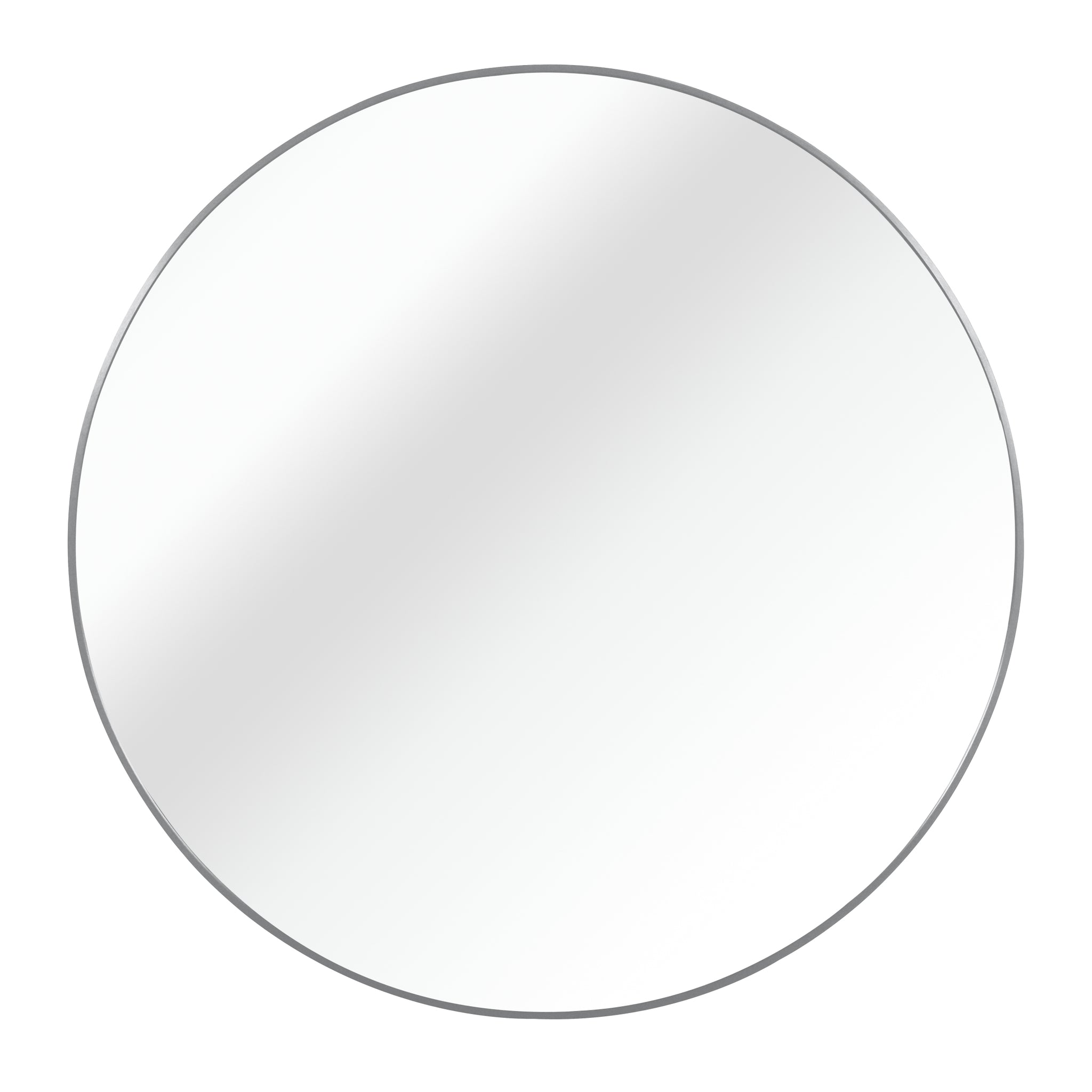 Silver 42 Inch Metal Round Bathroom Mirror Silver Classic Mdf Glass Aluminium