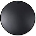 Black 30 Inch Metal Round Bathroom Mirror Black Classic Mdf Glass Aluminium Alloy