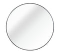 Black 20 Inch Metal Round Bathroom Mirror Black Classic Mdf Glass Aluminium Alloy