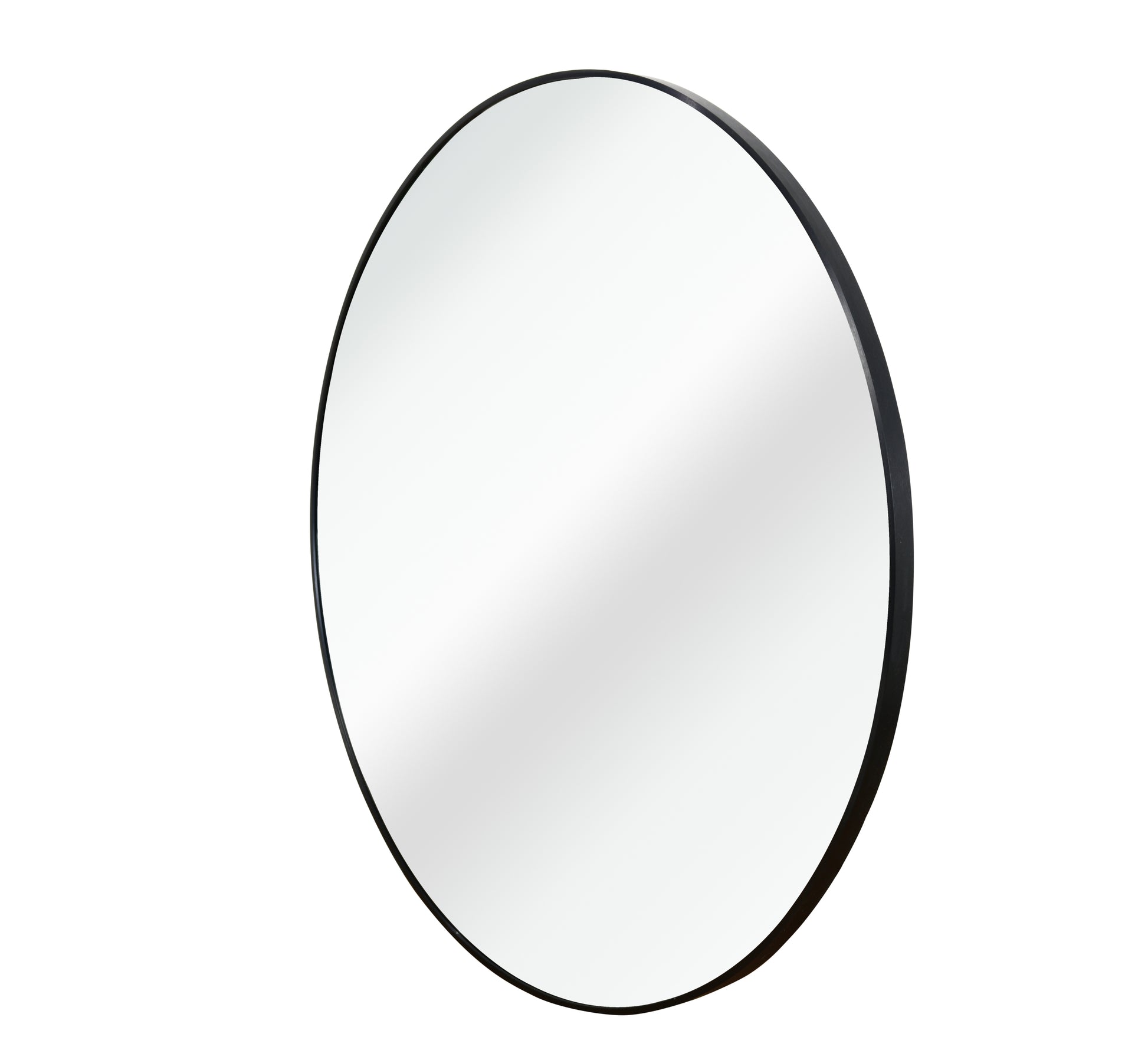 Black 30 Inch Metal Round Bathroom Mirror Black Classic Mdf Glass Aluminium Alloy