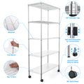 5 Tier Shelf Wire Shelving Unit, Nsf Heavy Duty Wire Shelf Metal Large Storage Shelves Height Adjustable Utility For Garage Kitchen Office Commercial Shelving Steel Layer Shelf Chrome Chrome Iron Plastic