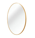 Gold 36 Inch Metal Round Bathroom Mirror Gold Classic Mdf Glass Aluminium Alloy