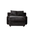 Modern Luxury Sofa Couch For Living Room Quality Corduroy Upholstery Sleeper Sofa Bed Daybed Black Black Corduroy 1 Seat