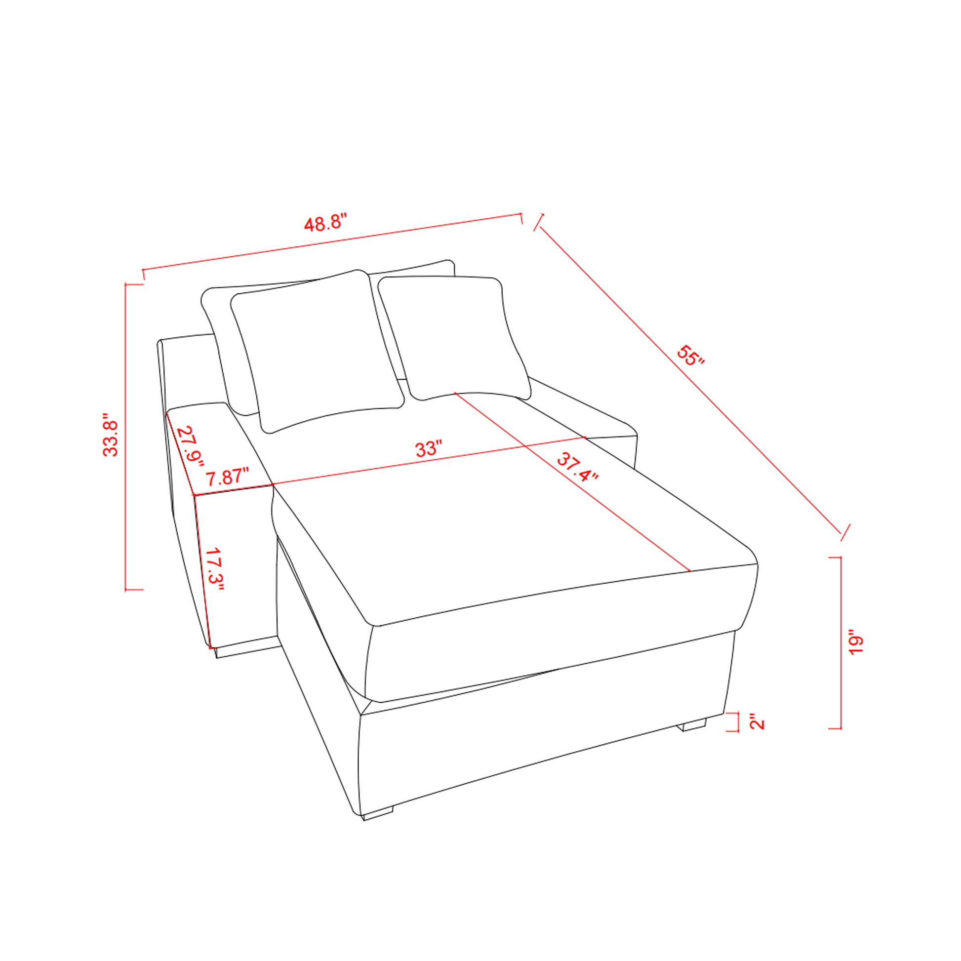 Modern Luxury Sofa Couch For Living Room Quality Corduroy Upholstery Sleeper Sofa Bed Daybed Navy Blue Blue Corduroy 1 Seat