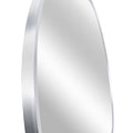 Silver 36 Inch Metal Round Bathroom Mirror Silver Classic Mdf Glass Aluminium Alloy