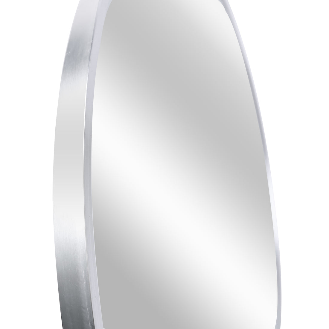 Silver 36 Inch Metal Round Bathroom Mirror Silver Classic Mdf Glass Aluminium Alloy