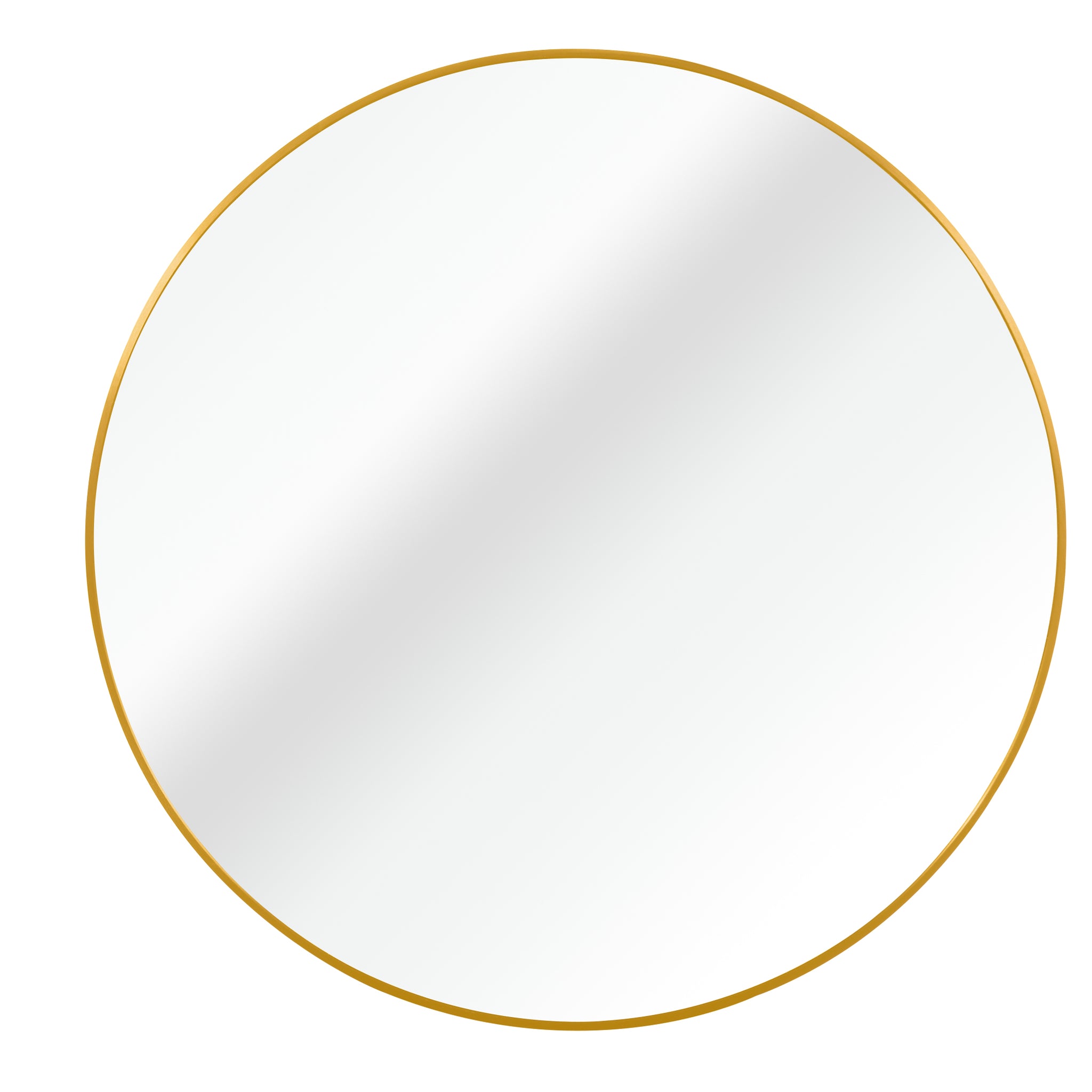 Gold 24 Inch Metal Round Bathroom Mirror - Gold