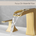 Bathroom Faucets For Sink 3 Hole Nickel Gold 8 Inch Widespread Bathroom Sink Faucet With Pop Up Drain Double Lever Handle Faucet Bathroom Vanity Faucet Basin Mixer Tap Faucet With Hose Bathroom Joystick Geometric Two Brushed Gold Side Sprayer Deck