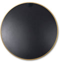 Gold 30 Inch Metal Round Bathroom Mirror - Gold