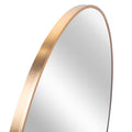 Gold 16 Inch Metal Round Bathroom Mirror Gold Classic Mdf Glass Aluminium Alloy