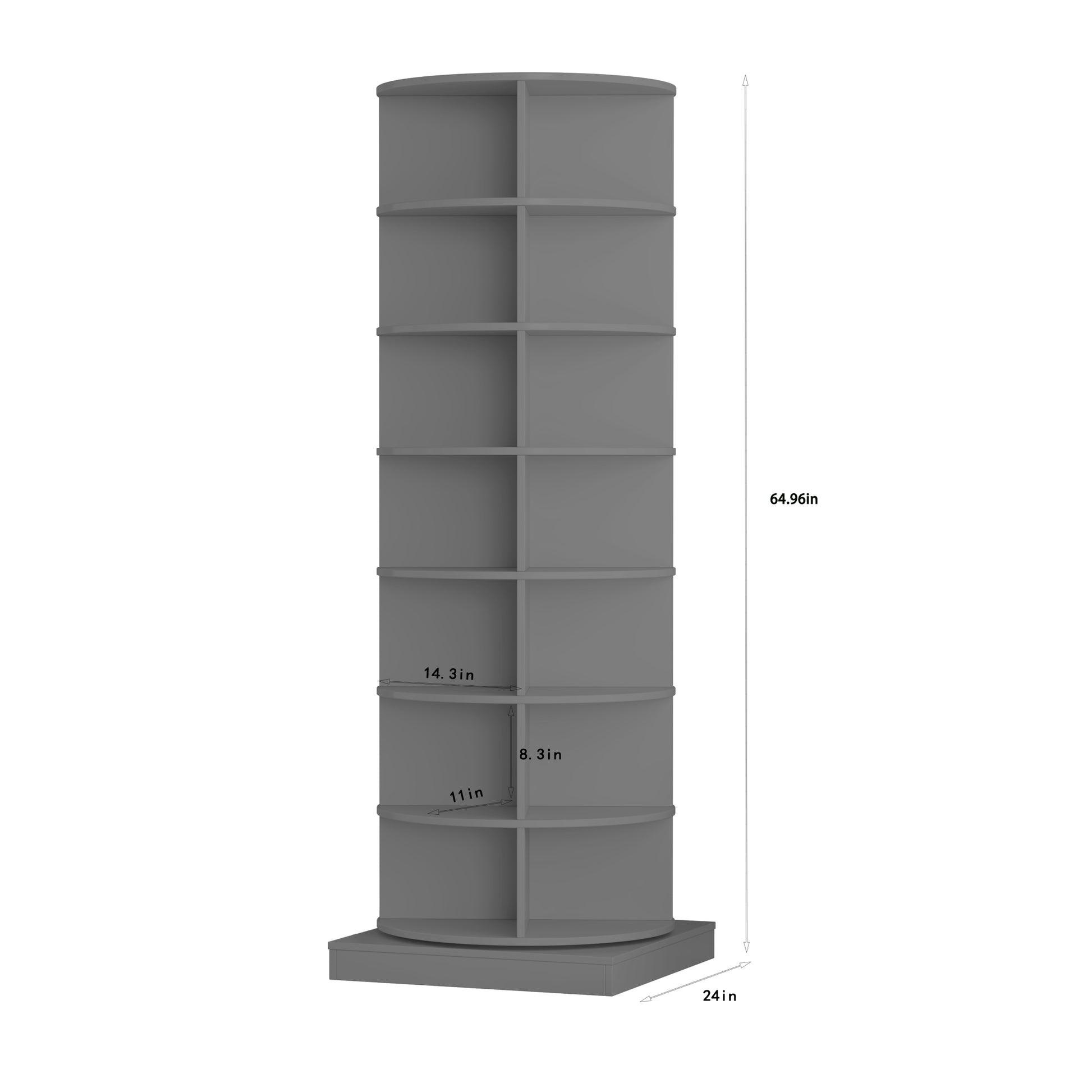 360 Gray Rotating Shoe Cabinet With 7 Layers Can