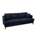 Aspen Navy Linen Sofa Navy Wood Linen 3 Seat