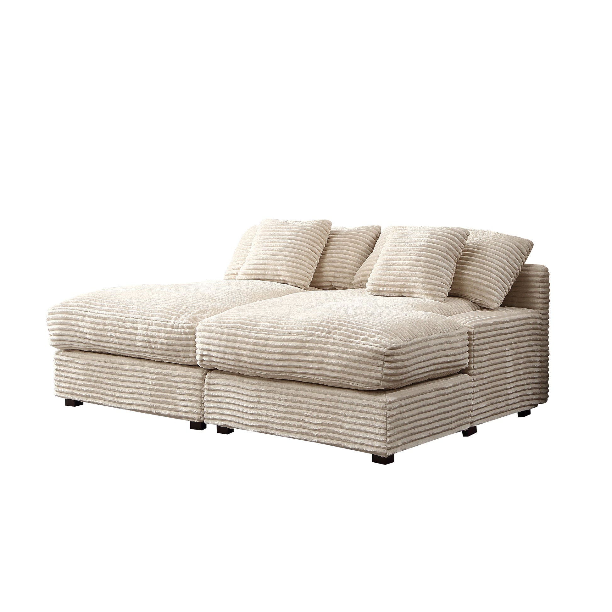 74.8" Modern Luxury Twins Sofa Couch For Living Room Quality Corduroy Upholstery Sleeper Sofa Bed Daybed Beige Beige Corduroy 2 Seat