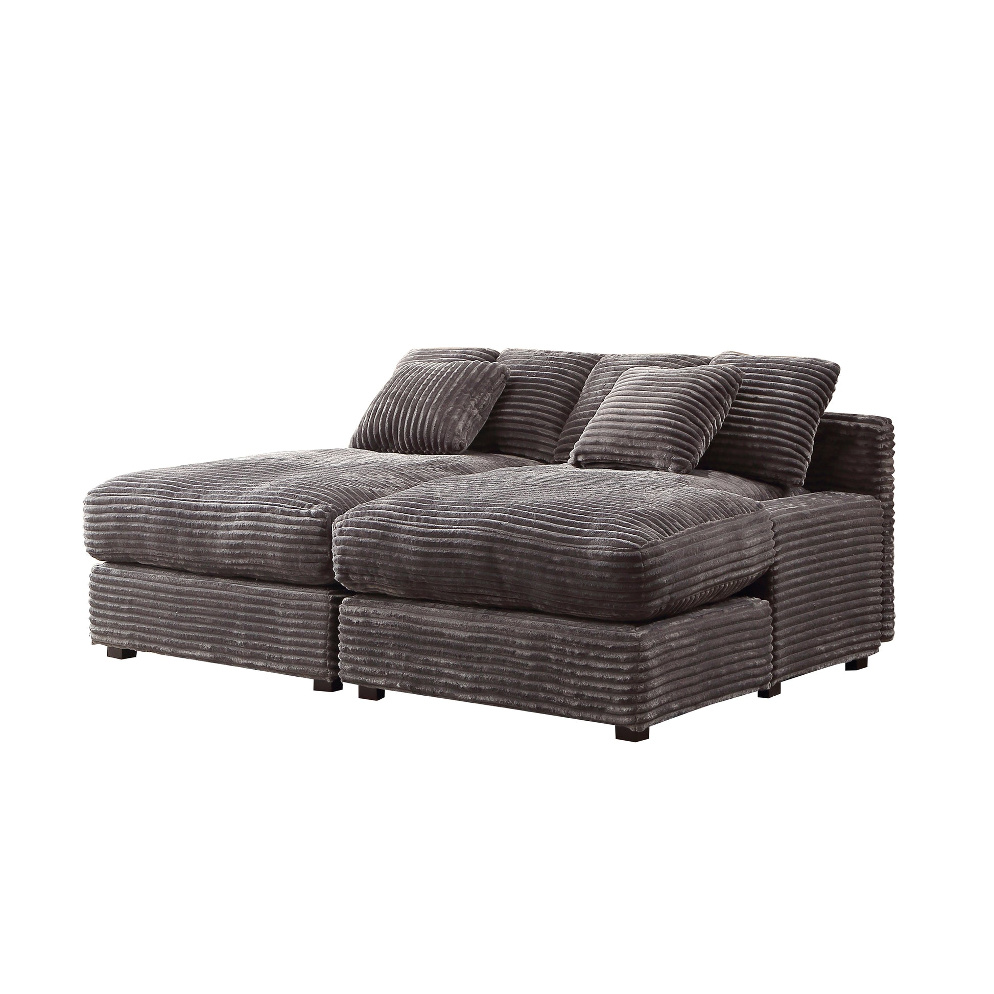 74.8" Modern Luxury Twins Sofa Couch For Living Room Quality Corduroy Upholstery Sleeper Sofa Bed Daybed Grey Grey Corduroy 2 Seat