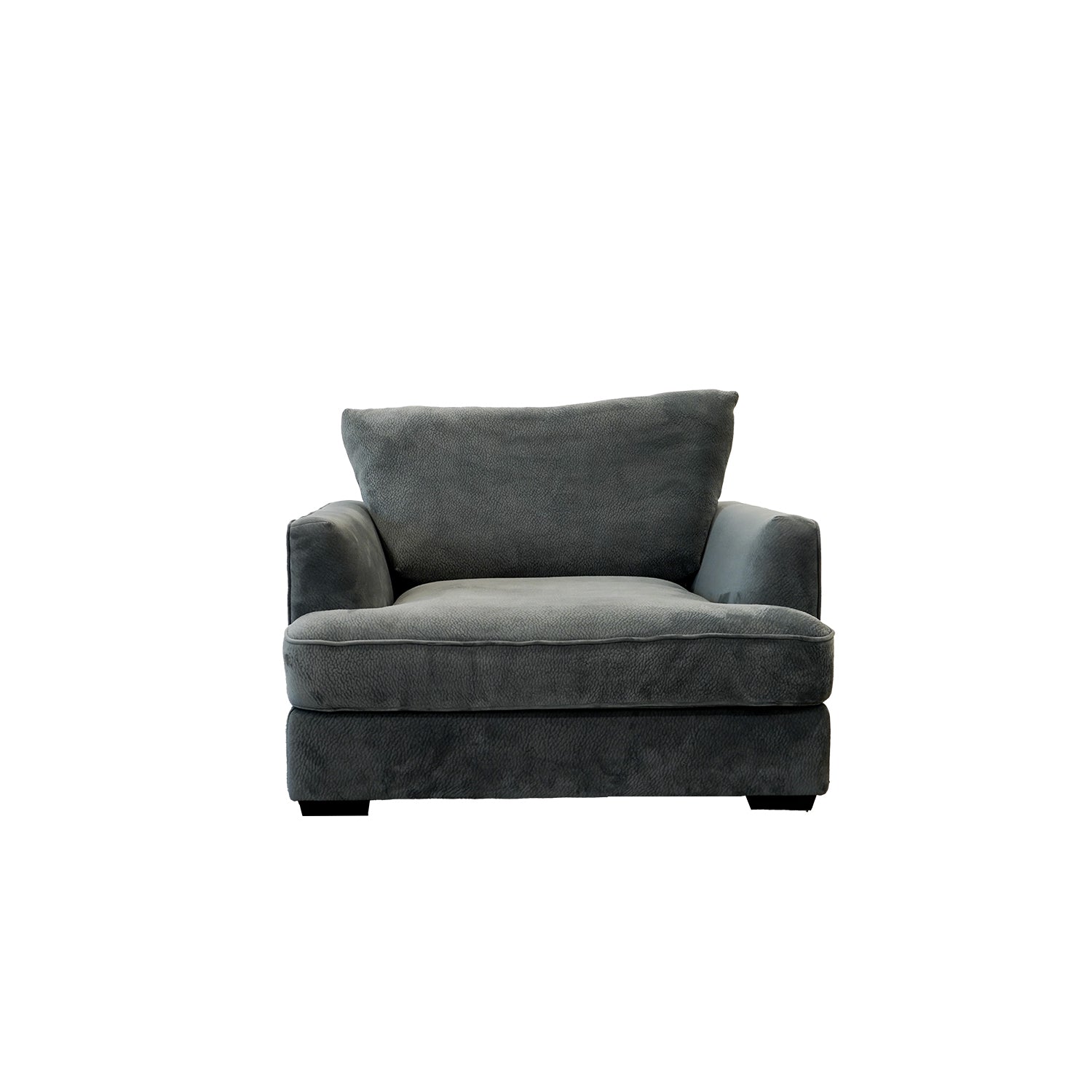 Ashton Grey Down Chair Grey Wood Chenille