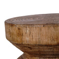 Faux Woodgrain Texture Round Accent Table -