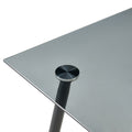 Glass Rectangle Grey Tables Glass Table Top And Metal Legs For Small Space,Dining Room, Home, Office, Kitchen Grey Seats 4 Primary Living Space Modern Rectangular Glass