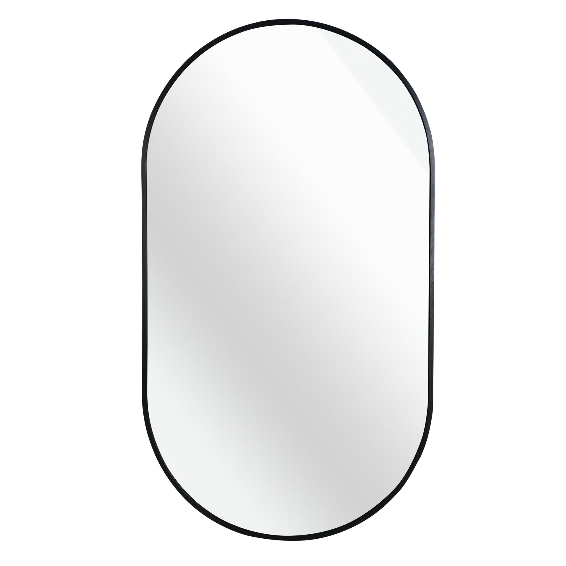 Black 20 X 33 Inch Metal Oval Mirror - Black