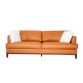 Aspen Cognac Top Grain Leather Sofa Camel Wood Leather 3 Seat