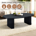 51'' Tapered Tabletop Coffee Table Black Antique Black Primary Living Space Open Storage Oval Mdf