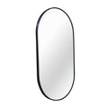 Black 20 X 33 Inch Metal Oval Mirror - Black