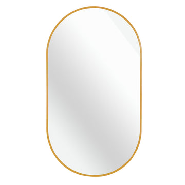 Gold 20 X 28 Inch Metal Oval Mirror Gold Classic Mdf Glass Aluminium Alloy