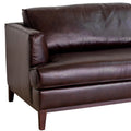 Aspen Brown Top Grain Leather Sofa Brown Wood Leather 3 Seat