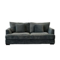 Ashton Grey Down Loveseat Grey Wood Chenille