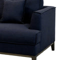 Aspen Navy Linen Chair Navy Wood Linen