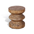 Faux Woodgrain Texture Round Accent Table -