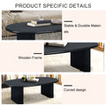 51'' Tapered Tabletop Coffee Table Black Antique Black Primary Living Space Open Storage Oval Mdf