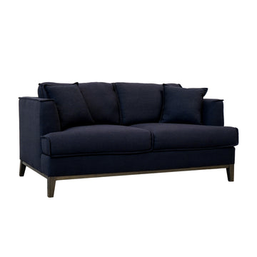 Aspen Navy Linen Loveseat Navy Wood Linen