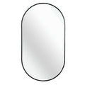 Black 20 X 28 Inch Metal Oval Mirror Black Classic Mdf Glass Aluminium Alloy