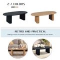 51'' Tapered Tabletop Coffee Table Black Antique Black Primary Living Space Open Storage Oval Mdf