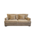 Ashton Beige Down Loveseat Beige Wood Chenille