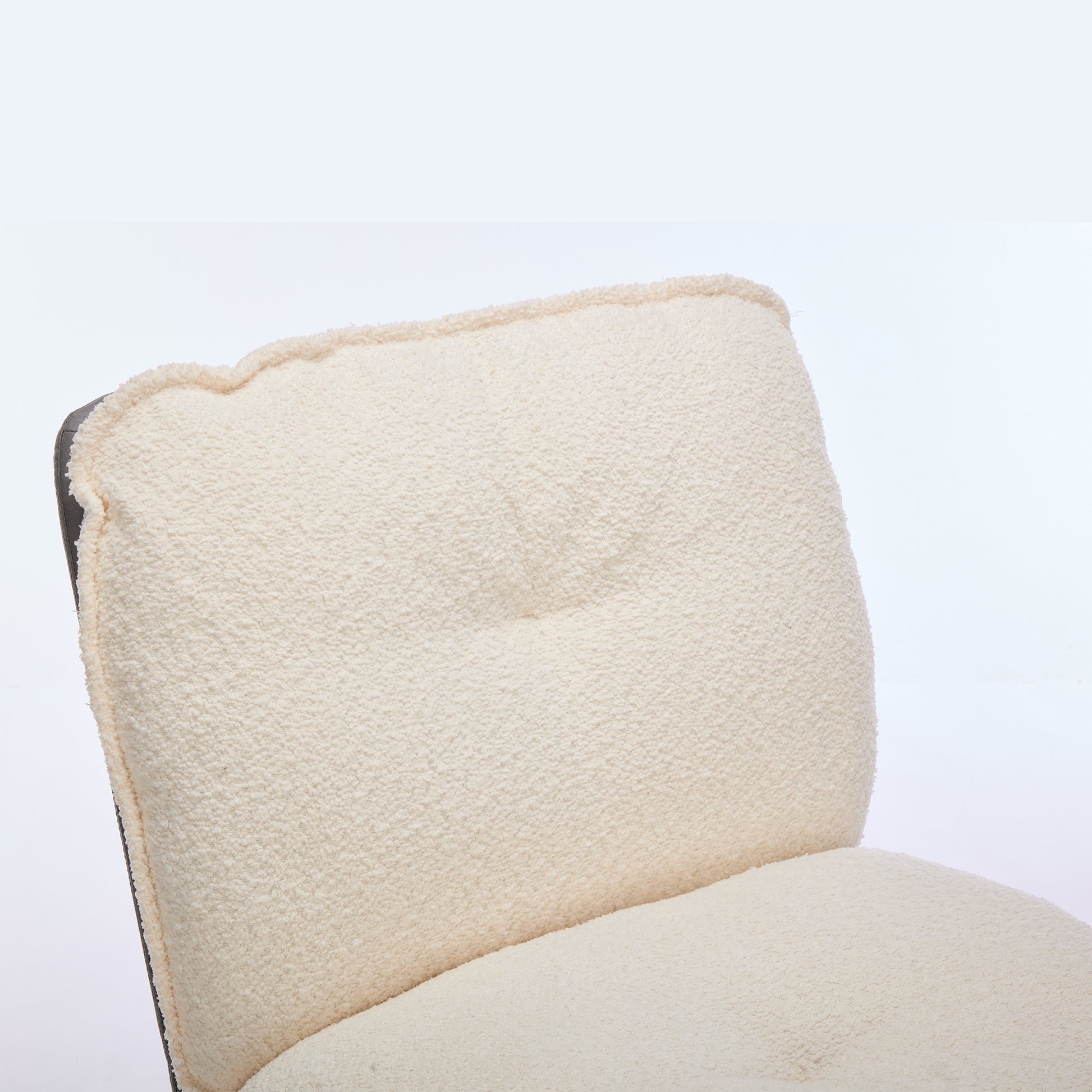 Oversize Seat Cirss Cross Chair With Wheels, Elegant Design Computer Chair, Adjustable Height 360 Rolling Swivel Home Office Chair For Small Space, Dressing Room, Living Room Gray White Dark Gray White Primary Living Space Casual Foam Pu Leather