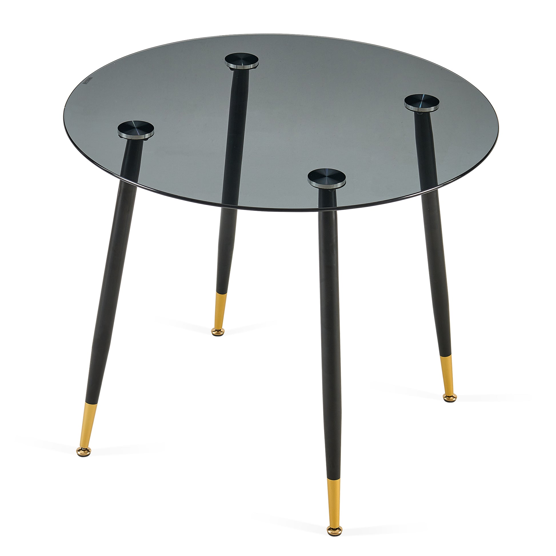 Glass Round Grey Tables Glass Table Top And Metal Legs For Small Space,Dining Room, Home, Office, Kitchen Grey Seats 4 Primary Living Space Modern Round Glass