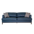 Aspen Navy Top Grain Leather Sofa Navy Wood Leather 3 Seat