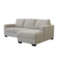 Roy Grey Right Facing Sectional Grey Polyester 3 Seat