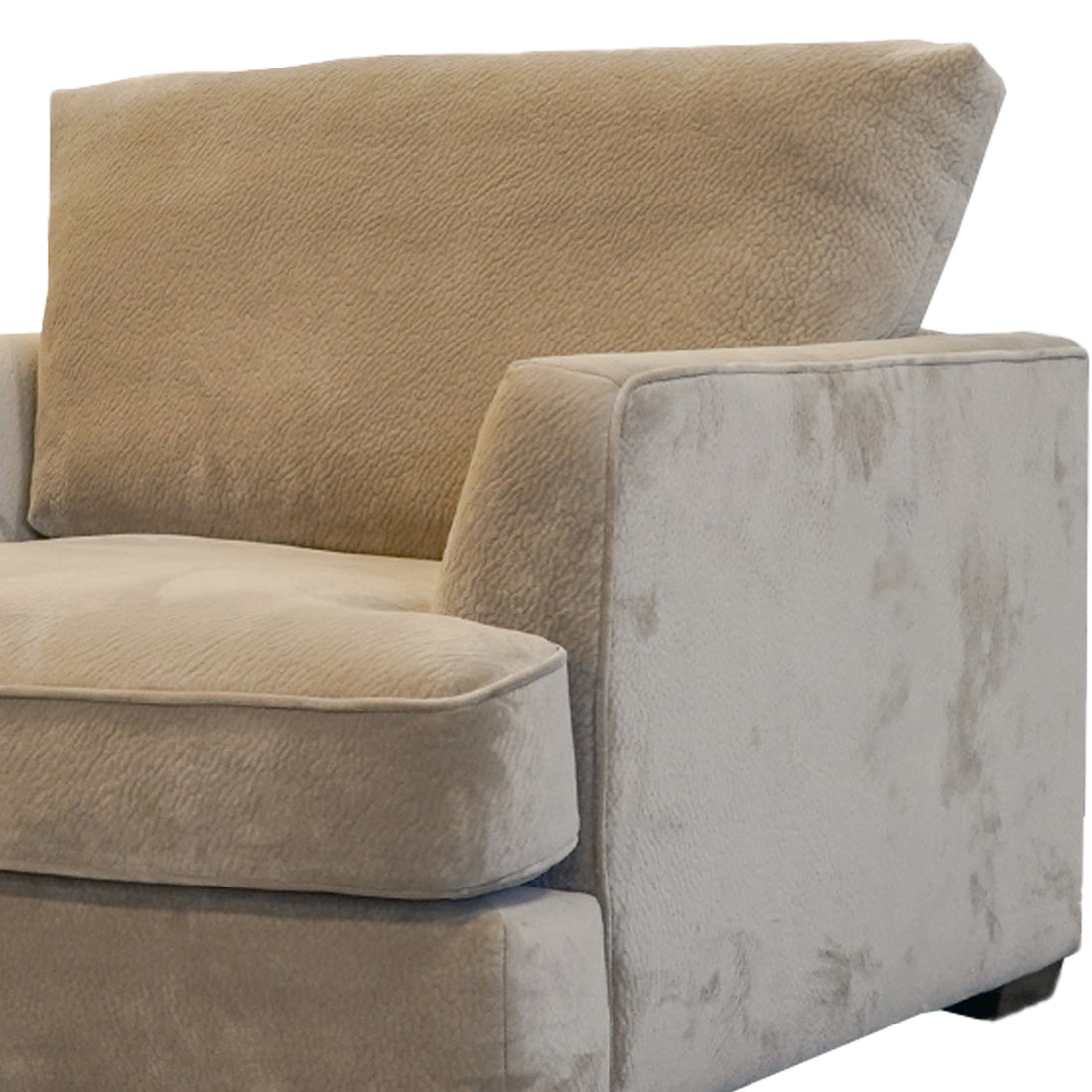 Ashton Beige Down Chair Beige Wood Chenille