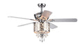 Elegant Metal 52 Inch Ceiling Fan Optional Remote&2 Color Option Blades Or Bedroom, Living Room, Dining Room Chrome Chrome American Design,American Traditional,Antique,Farmhouse,Industrial Plywood Metal